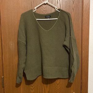 Lucky brand army green v neck sweater